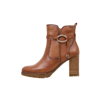 Afbeelding van Pikolinos Connelly W7M Enkellaarsjes met hoge hak, Dames, Maat: 40, Cognac Leer