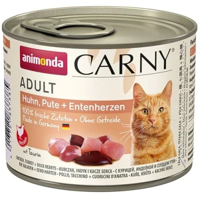 Afbeelding van 6x200g Adult Kip, Kalkoen &amp; Eendenhart Animonda Carny Kattenvoer