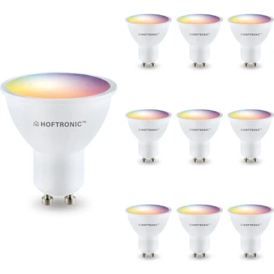 Afbeelding van Set van 10 GU10 SMART LED RGBWW Wifi &amp; Bluetooth 5.5 Watt 400lm 120 Dimbaar via App