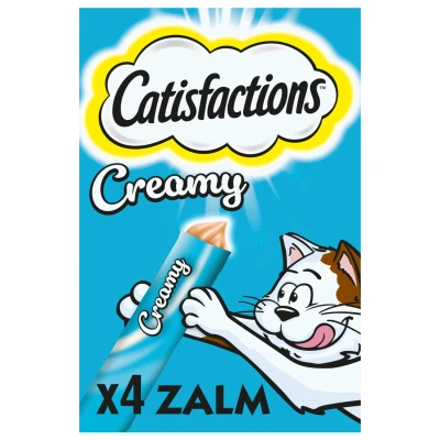 Afbeelding van Catisfactions Creamy 4x10 g Kattensnack Zalm