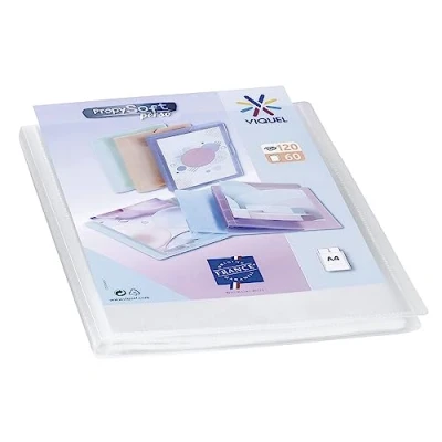 Afbeelding van Viquel Documentenmap, A4 formaat, voor 120 weergaven (60 hoesjes) Propysoft, transparante en gladde hoesjes, kleurloos doorschijnend