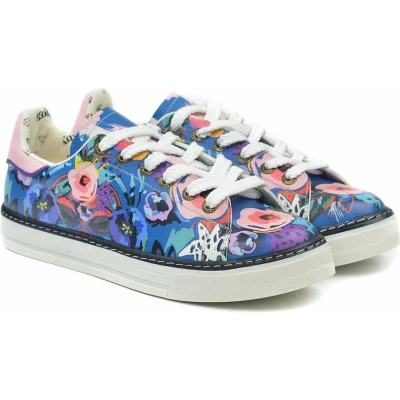 Afbeelding van GOBY Gekleurde Rozen Sneakers Schoenen Handgemaakt Premium Kwaliteit Maat 37