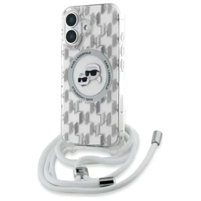 Afbeelding van Karl Lagerfeld KLHMP16SHCKCKLCT iPhone 16 6,1&quot; transparante hardcase IML Crossbody Monogram &amp; (Apple 16), Smartphonehoes, Transparant