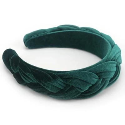 Afbeelding van DRESHOW Hoofdband van gevlochten fluweel voor dames, vintage, gevlochten, haarband, elegant, meisjes