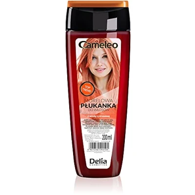 Afbeelding van Cameleo Abrikozenspoeling met citruswater, semi permanente haarkleur, rode tinten zonder gele verkleuring, voor blond, grijs en gebleekt haar, kleuring haarverzorging, parabenen, 200 ml