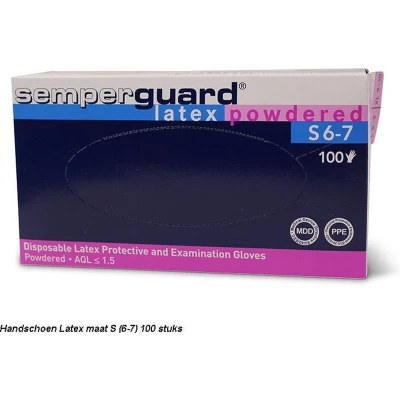 Afbeelding van Semperguard Nitril Handschoenen (S / 100 Stuks) Latex Gepoederd Eurogloves