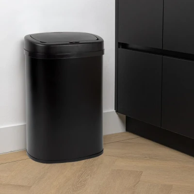 Afbeelding van BluMill Sensor Prullenbak 50L Soft Close Vingerprint vrij Hygiënische Keuze Zwart