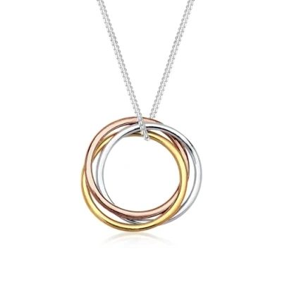 Afbeelding van Elli Multiple Rings Ketting, Dames, Maat: 45, Rosé/gold/silber
