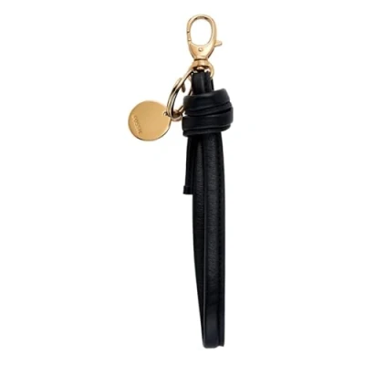 Afbeelding van FOSSIL Leren Sleutelhanger Keyfob Key Ring Black Zwart