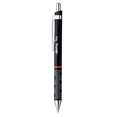 Afbeelding van rOtring Tikky balpennen blauwe inkt medium punt (1,0 mm) behuizingen lichtgewicht met rubberen grip