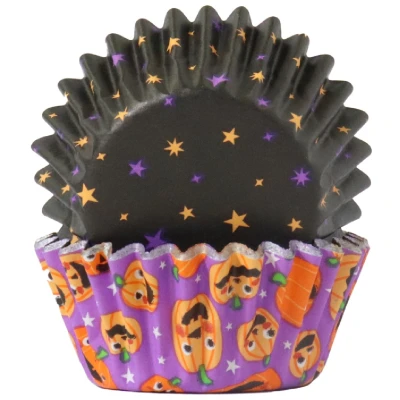Afbeelding van PME Halloween Mini Cupcake Cups Pompoenfeest Ø33mm 60st.