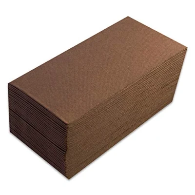 Afbeelding van saten ser42107568 Premium handdoek 40 x 40, 2 laags, 1/8 vouw, servetten, punta punta, chocolade