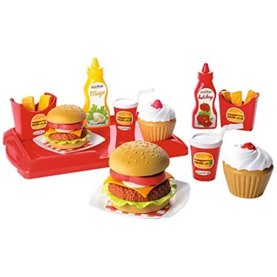Afbeelding van Ecoiffier Speelgoed 2623 Hamburger Set voor kinderen Voedselimitaties 36 delen vanaf 18 maanden Geproduceerd in Frankrijk