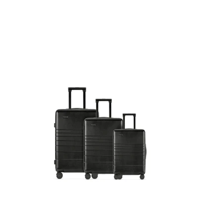 Afbeelding van ETERNITIVE koffer I Handbagage van polycarbonaat en ABS Harde met TSA slot 360 rolkoffer, zwart., Set 3 koffers normaal (S+M+L)