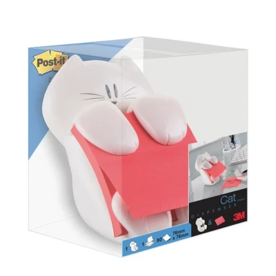 Image de Dévidoir de Z notes chat Post it avec 90 feuilles Rose