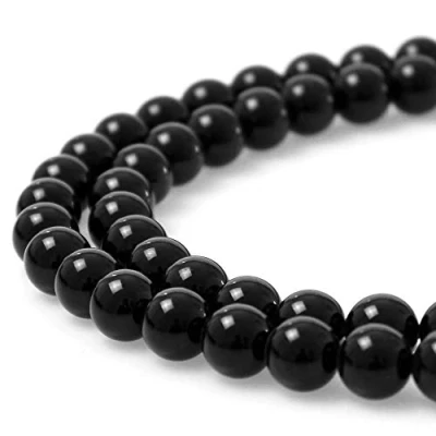 Afbeelding van MJDCB 10 mm 35 stuks zwarte stenen kralen ronde natuurlijke losse halfedelsteen voor sieraden maken armbanden kettingen