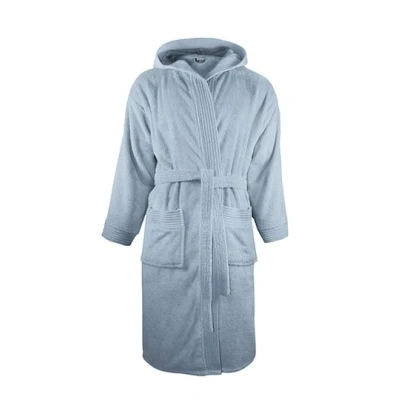 Afbeelding van The One Towelling Badjas S/M Zachte kamerjas met capuchon Vocht absorberend 100% Gekamd badstofkatoen Lichtblauw
