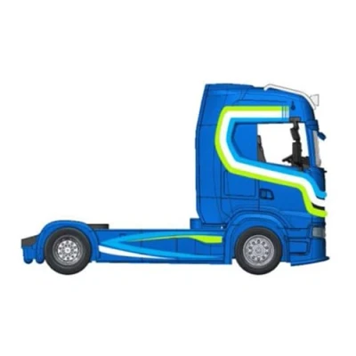 Afbeelding van Bburago B18 32206 Street Fire HAULERS Custom CABS Truck Scania S730 143 verzamelspeelgoed model gegoten