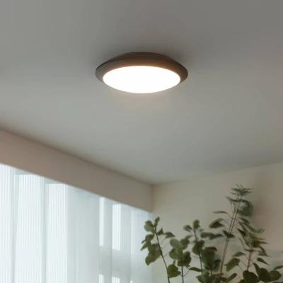 Afbeelding van Lindby LED plafondlamp 1licht polycarbonaat, ABS H: 8.5 cm donkergrijs (RAL 7024, wit Inclusief lichtbron