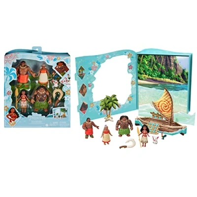 Afbeelding van Mattel Disney Princess Vaiana Small Doll Story Pack met 1 pop, 5 figuren en accessoire uit de film HLW90