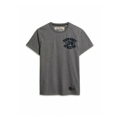 Afbeelding van Superdry Vintage Athletic Short Sleeve Tshirt print, Heren, Maat: Medium, Mid grey marl
