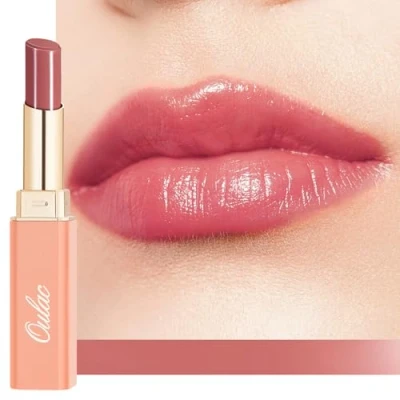 Afbeelding van Oulac Rouge a Levre et Baume 2 in 1 à Lèvres Nude Juteux Brillant, Soin Pour les Lèvres, Hydrate Sèches, Gercées Abîmées, Vegan (17) Marsala