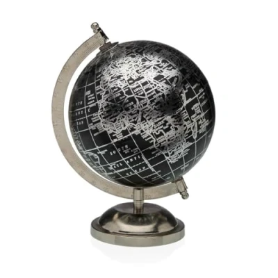 Afbeelding van Wereldbol Versa Zilverkleurig Metaal 15 x 24 17 cm