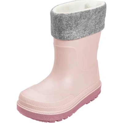 Image de Playshoes Bottes de pluie unisexes pour enfant en caoutchouc doublées, Chaussette rose, 31 EU