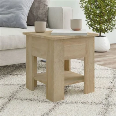 Afbeelding van Salontafel 40x40x42 cm bewerkt hout sonoma eikenkleurig