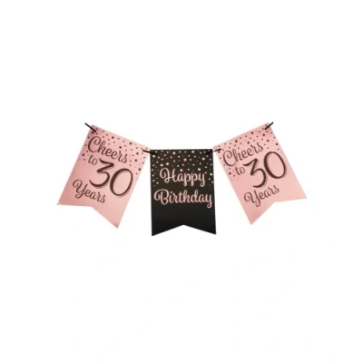 Afbeelding van Slinger Cheers to 30 years rose goud/zwart 6m