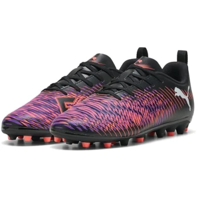 Afbeelding van Puma Future 8 PLAY MG JR Unisex Voetbalschoenen met Kunststof noppen voor kinderen, Maat: 37.5, Black/white/glowing red