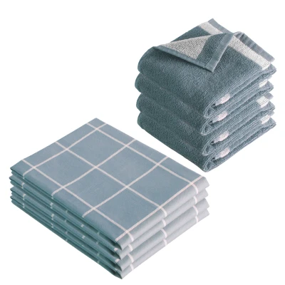 Afbeelding van Byrklund Keuken en Theedoeken set Do Dishes &amp; Dry Hands Blauw