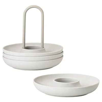 Afbeelding van Zone Eidop 4st M.houder Singles Grey 22p046 Silic./metaal D11xh10cm