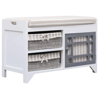Afbeelding van Halbank 70x33,5x45 cm paulowniahout wit