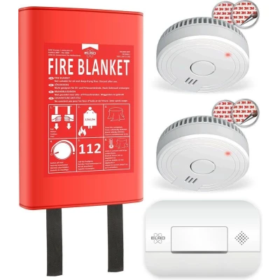 Afbeelding van Brandpreventieset ELRO (2x Rookmelder, Koolmonoxidemelder en Blusdeken)