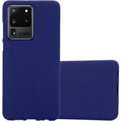 Afbeelding van Cadorabo Hoesje geschikt voor Samsung Galaxy S20 ULTRA in FROST DONKER BLAUW Beschermhoes gemaakt van flexibel TPU silicone Case Cover