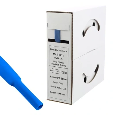 Image de Offgridtec Gaine thermorétractable de 5 m, 6,4 mm &gt; 3,2 mm, bleu