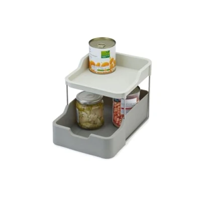 Afbeelding van Joseph Duo Kastorganizer met 2 niveaus lade, keuken en opslag voor specerijen, pakketten blikjes, grijs