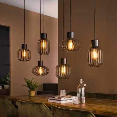 Afbeelding van Hoyz Collection Hanglamp 3+3 Mix Metal Donkergrijs