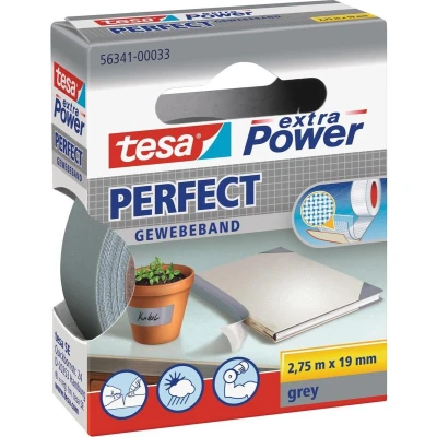 Afbeelding van Tesa extra Power Perfect, ft 19 mm x 2,75 m, grijs textieltape