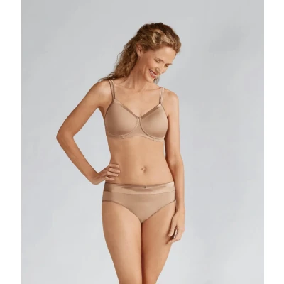 Afbeelding van Amoena Prothese Bh Voorgevormd Zonder Beugel Lara Satin SB NUDE maat EU 70B / FR 85B
