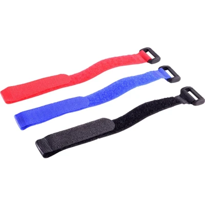 Afbeelding van Klittenband kabelbinders met gesp 250 x 20mm / diverse kleuren (9 stuks)