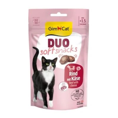 Afbeelding van 12x GimCat Duo Kattensnack Rund &amp; Kaas 50 gr