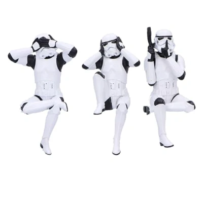 Afbeelding van Nemesis Now drie 11 cm zittende Stormtrooper figuren, hars, wit, officieel, Stormtrooper, wijzen, sci fi filmcollectie, gegoten in de beste geschilderd