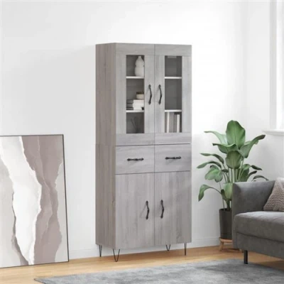 Afbeelding van vidaXL Hoge kast 69,5x34x180 cm bewerkt hout grijs sonoma eikenkleurig