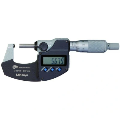 Afbeelding van MITUTOYO 395 251 30 Digimatic schroefmaat voor gekromde vlakken 0 25mm met bol aambeeld
