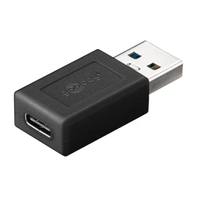 Image de goobay 45400 Adaptateur USB C vers 3.0/Transmission de données SuperSpeed jusqu&#039;à 5 Gbit/s/USB femelle 3.0 mâle (type A) Noir