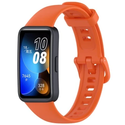 Afbeelding van Siliconen bandje met gesp Oranje Huawei Band 10 / 9 8