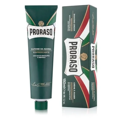 Image de Proraso Crème à raser rafraîchissante (tube de 150ml) rasage tonifiante l&#039;huile d&#039;eucalyptus et au menthol Fabriquée en Italie