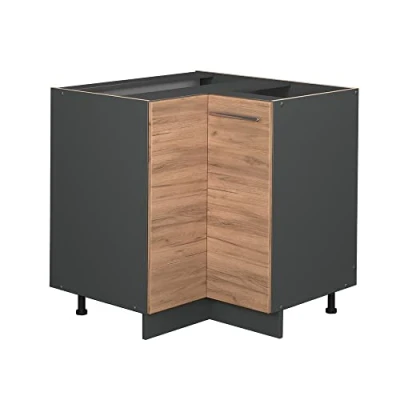 Afbeelding van Vicco Hoekkast Fame Line, Krachtige eik goud/Antraciet, 80.5 cm zonder werkblad
